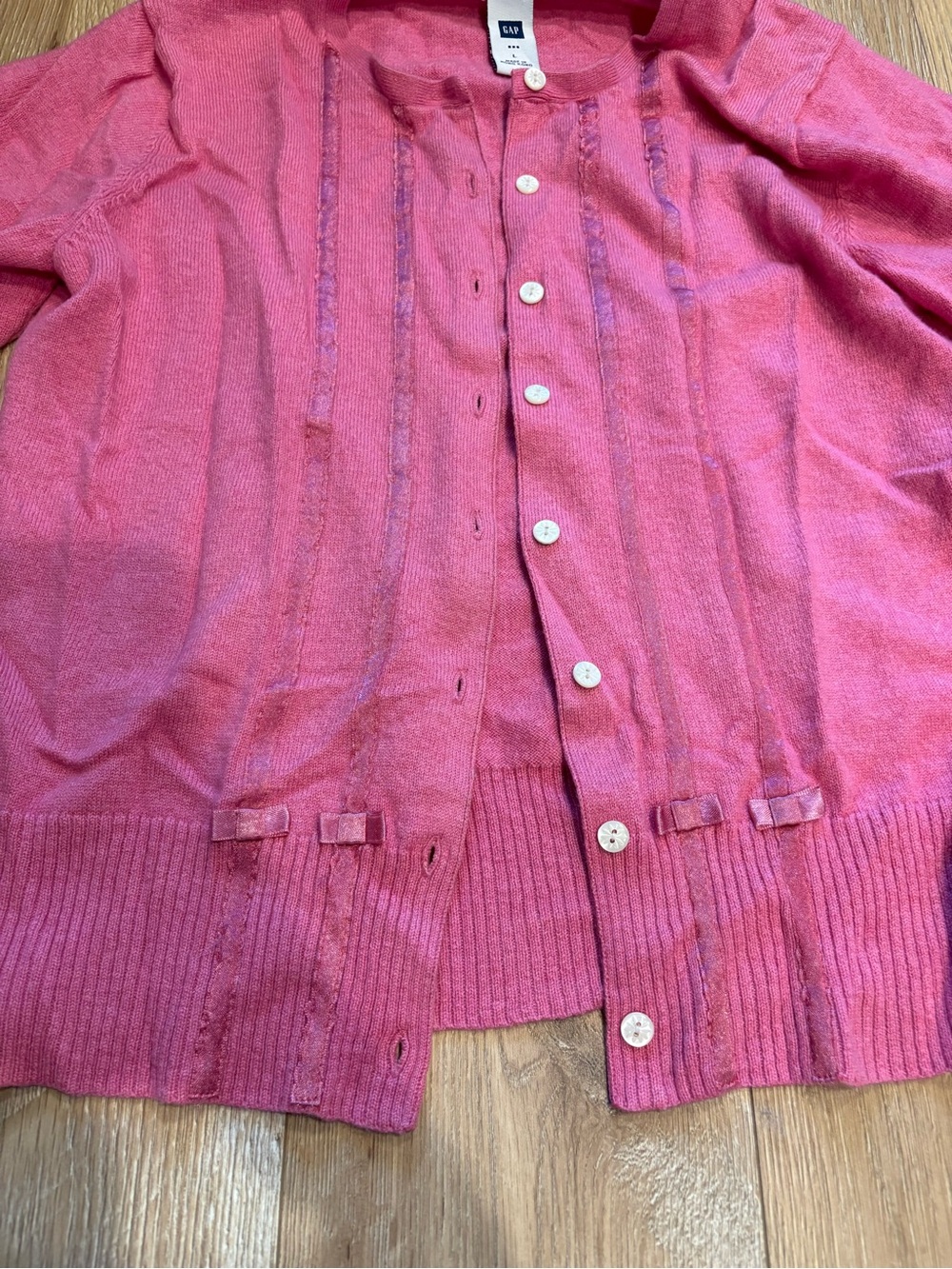 GAP Pink Button-Front Knit Cardigan